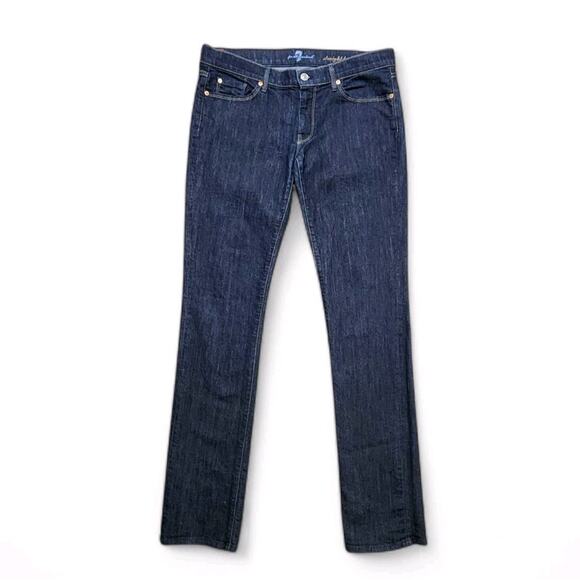 7 For All Mankind Denim - 7 For All Mankind Jeans Straight Leg Dark Wash Denim Mid Rise Womens Size 31